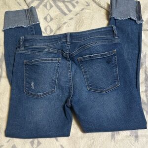 DL1961 Women's Blue cuffed Cropped skinny Jeans
